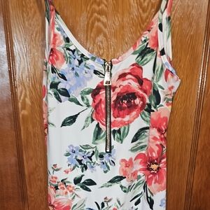 Floral Jumpsuit with Zipper
